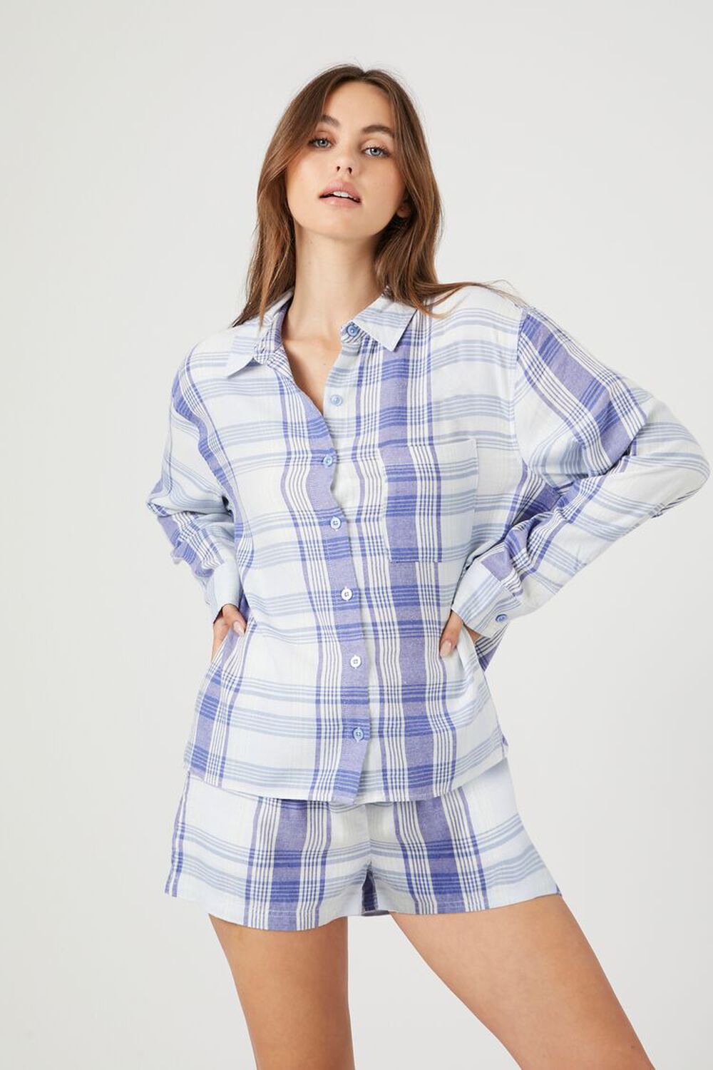 CHARMOUR - Women's Two Piece Micropolar Flannel Pajama Set with
