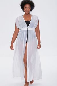 Plus Size Sheer Mesh Swim Cover-Up Dress, image 4