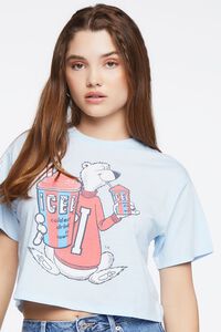 BLUE/MULTI ICEE Bear Graphic Cropped Tee, image 1