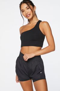 BLACK Active High-Rise Dolphin Shorts, image 1