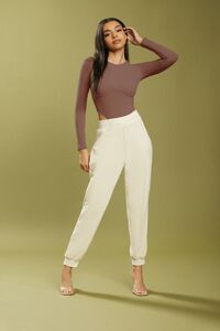CHOCOLATE Ribbed Knit Seamed Bodysuit, image 1