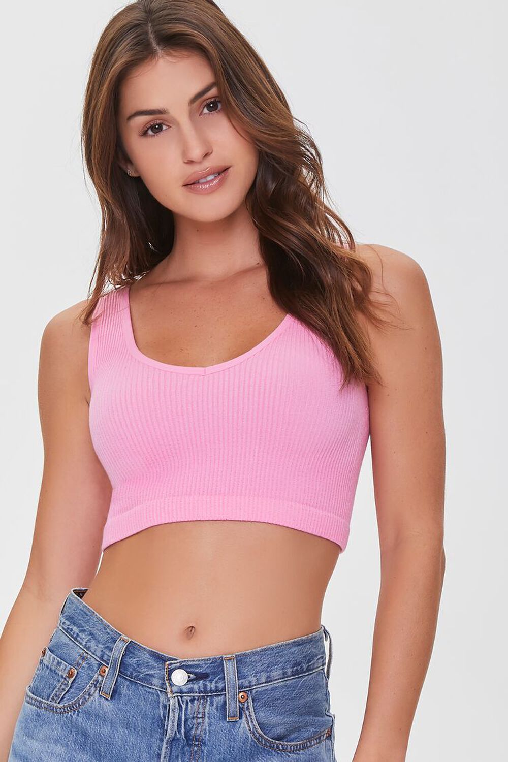 PINK ICING Seamless Ribbed Bralette, image 1