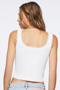 Lace-Trim Cropped Tank Top, image 3