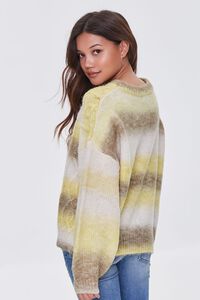 GREEN/MULTI Colorblock Cable Knit Sweater, image 2