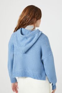 DUSTY BLUE Hooded Zip-Up Sweater, image 3