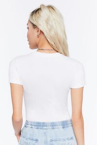 WHITE Cotton-Blend Tee Bodysuit, image 3
