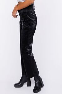 BLACK Faux Leather Straight-Leg Pants, image 3