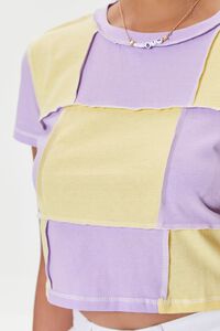 CANTALOUPE/LAVENDER Patchwork Cropped Tee, image 5