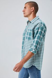 GREEN/WHITE Reworked Plaid Button-Front Shirt, image 2