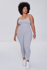 HEATHER GREY Plus Size Fitted Cami Jumpsuit, image 1