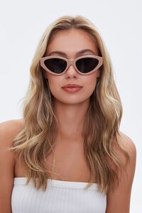 NUDE/BLACK Tinted Oval Sunglasses, image 6