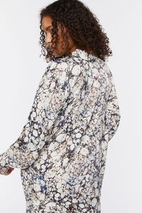 IVORY/MULTI Abstract Marble Print Oversized Shirt, image 3