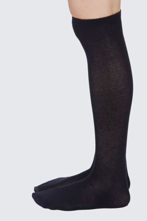 BLACK/BLACK Pointelle Knit Knee-High Socks, image 5