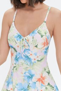 PINK/MULTI Tropical Floral Print Skater Dress, image 5