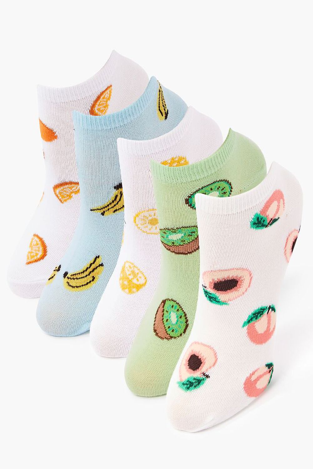 GREEN/MULTI Fruit Print Ankle Sock Set - 5 pack, image 1