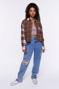 CAPPUCCINO Reworked Plaid Boxy Flannel Shirt, image 4
