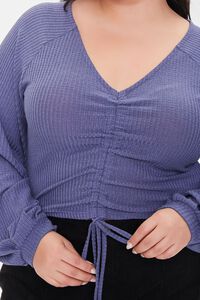 STEEPLE GREY Plus Size Ruched Crop Top, image 5