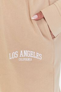 TAUPE/WHITE Plus Size Los Angeles Graphic Sweatpants, image 5