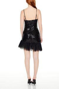 BLACK Asymmetrical Sequin Mini Dress, image 3