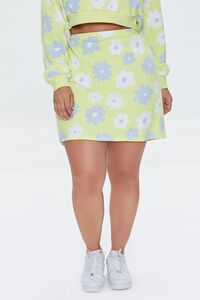 YELLOW/MULTI Plus Size Floral Print Mini Skirt, image 2