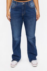 DARK DENIM Plus Size Mid-Rise Bootcut Jeans, image 2