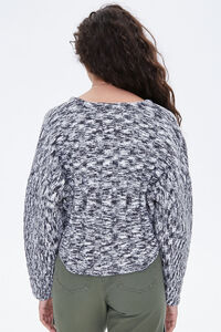 BLACK/WHITE Marled High-Low Sweater, image 3