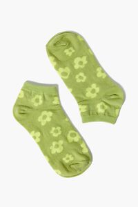 GREEN/MULTI Flower Print Ankle Socks, image 3