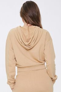TAUPE French Terry Zip-Up Hoodie, image 3