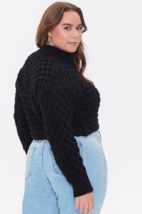 BLACK Plus Size Mock Neck Sweater, image 2