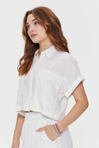 VANILLA Cropped Linen-Blend Shirt, image 2