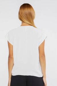 WHITE Plunging Tie-Front Top, image 3