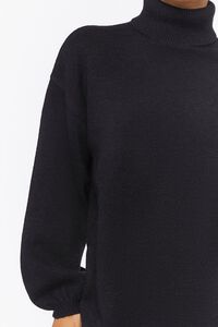 BLACK Turtleneck Mini Sweater Dress, image 5