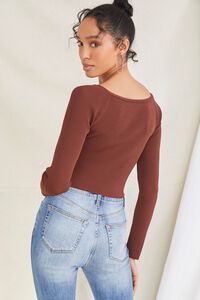 BROWN Sweetheart Sweater-Knit Top, image 3