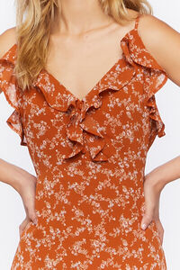 RUST/MULTI Ruffled Ditsy Floral Maxi Dress, image 5