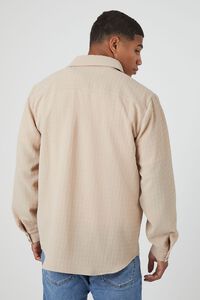 TAUPE Textured Curved-Hem Shirt, image 3
