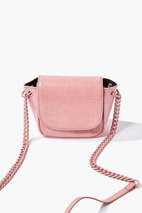 PINK Faux Croc Leather Crossbody Bag, image 5