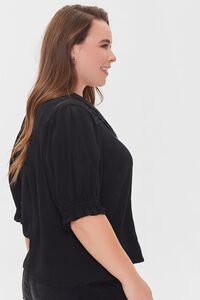BLACK Plus Size Ruffle-Trim Shirt, image 2