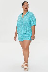 BLUE/SHERBERT Plus Size Wavy Checkered Shirt, image 4