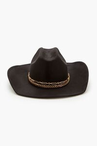 BLACK/GOLD Chain-Trim Brushed Cowboy Hat, image 1