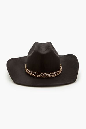 Chain-Trim Brushed Cowboy Hat