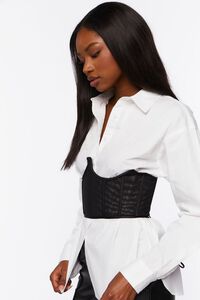 WHITE/BLACK Poplin Shirt & Corset Set, image 2