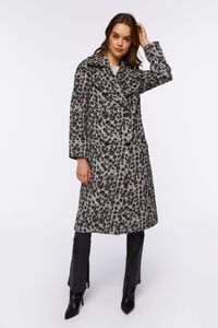 GREY/MULTI Leopard Print Duster Coat, image 4