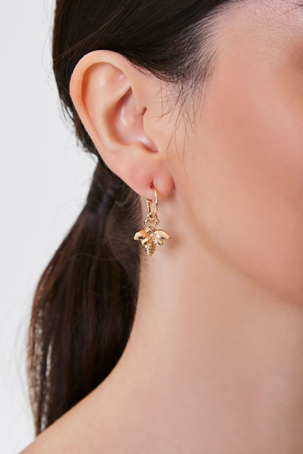 GOLD Insect Charm Hoop Earrings, image 1