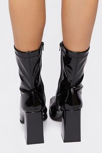 BLACK Faux Patent Leather Booties, image 3