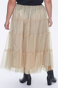 Plus Size Ruffle Mesh Maxi Skirt, image 4