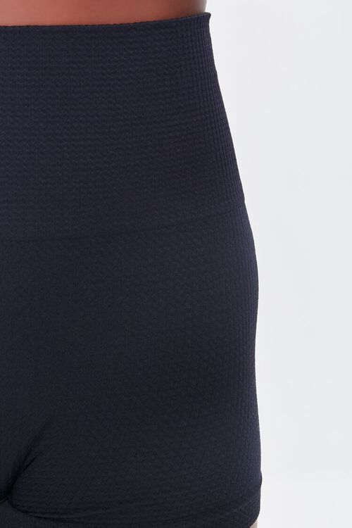 BLACK Seamless Waffle Knit Shorts, image 6