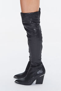 Faux Lizard Over-the-Knee Boots, image 2