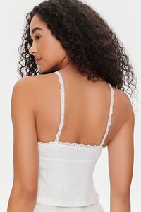 IVORY Ribbed Self-Tie Lace Lingerie Top, image 4