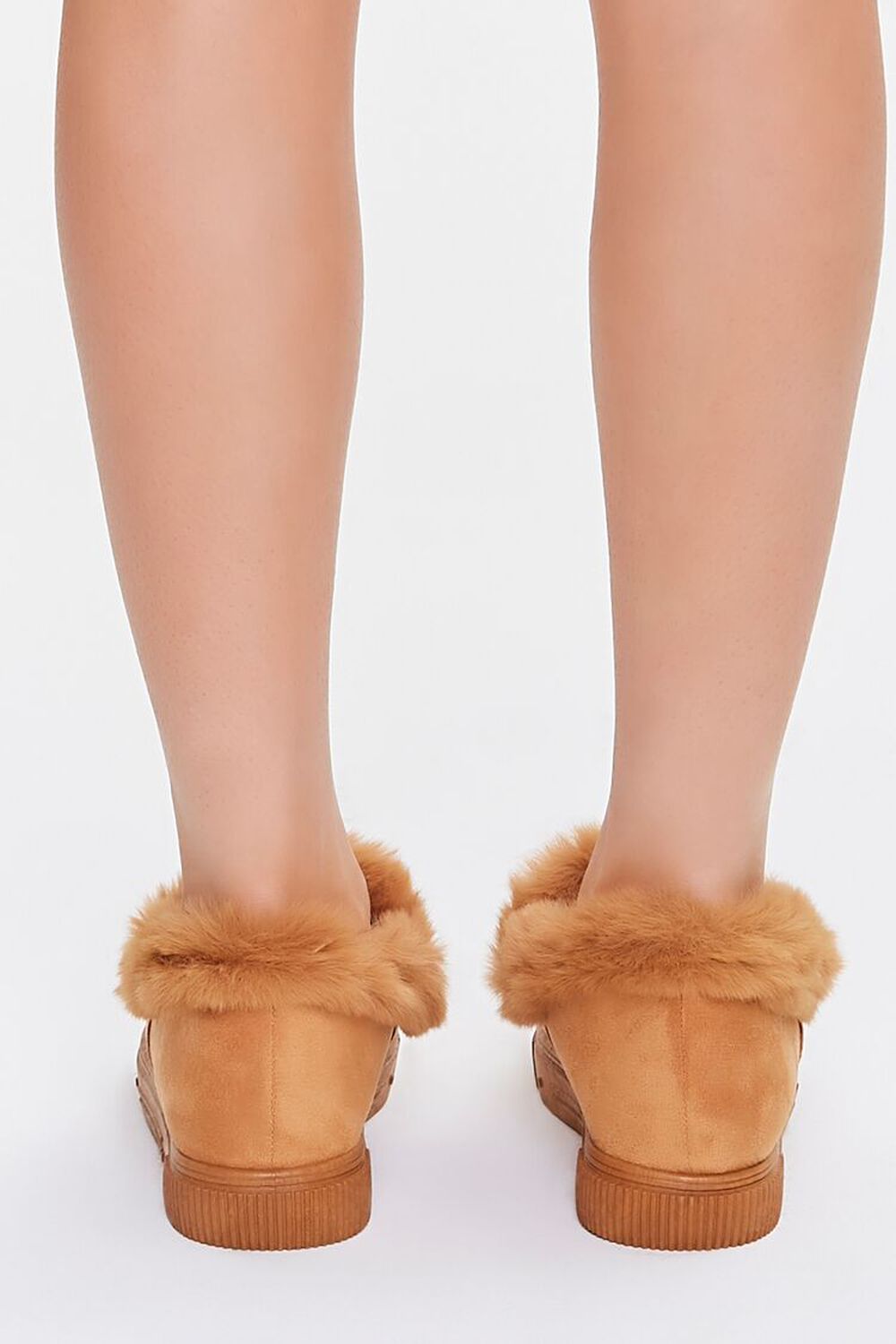 TAN Faux Suede Bow Loafers, image 3