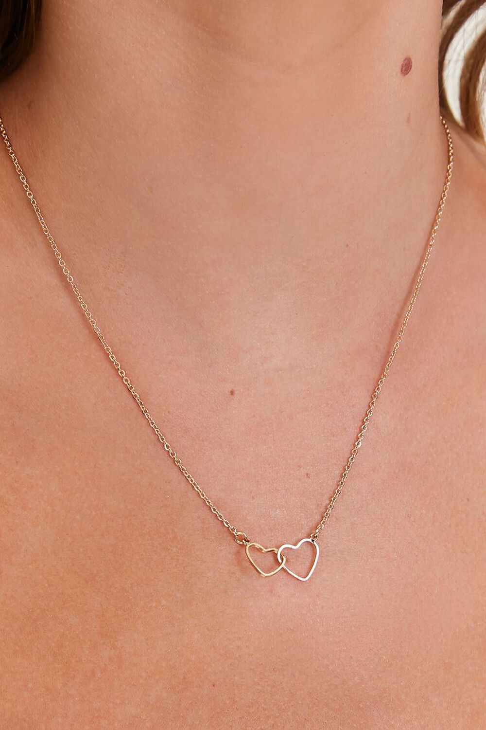GOLD Cutout Heart Charm Necklace, image 1